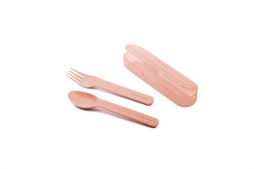 Picture of SUAVINEX FOREST CUTLERY SET WITH CASE PINK